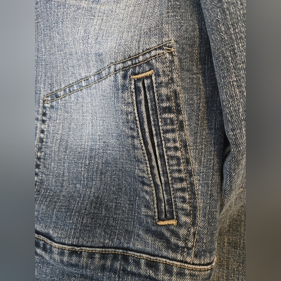 Denim Jacket Coat Size 7/8 Retro Rock 80"s Vibe Spring Outdoor Staple Classic - Picture 3 of 9